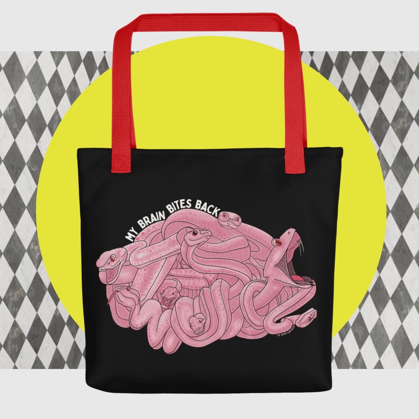 Snake Brain Tote Bag "My Brain Bites Back"