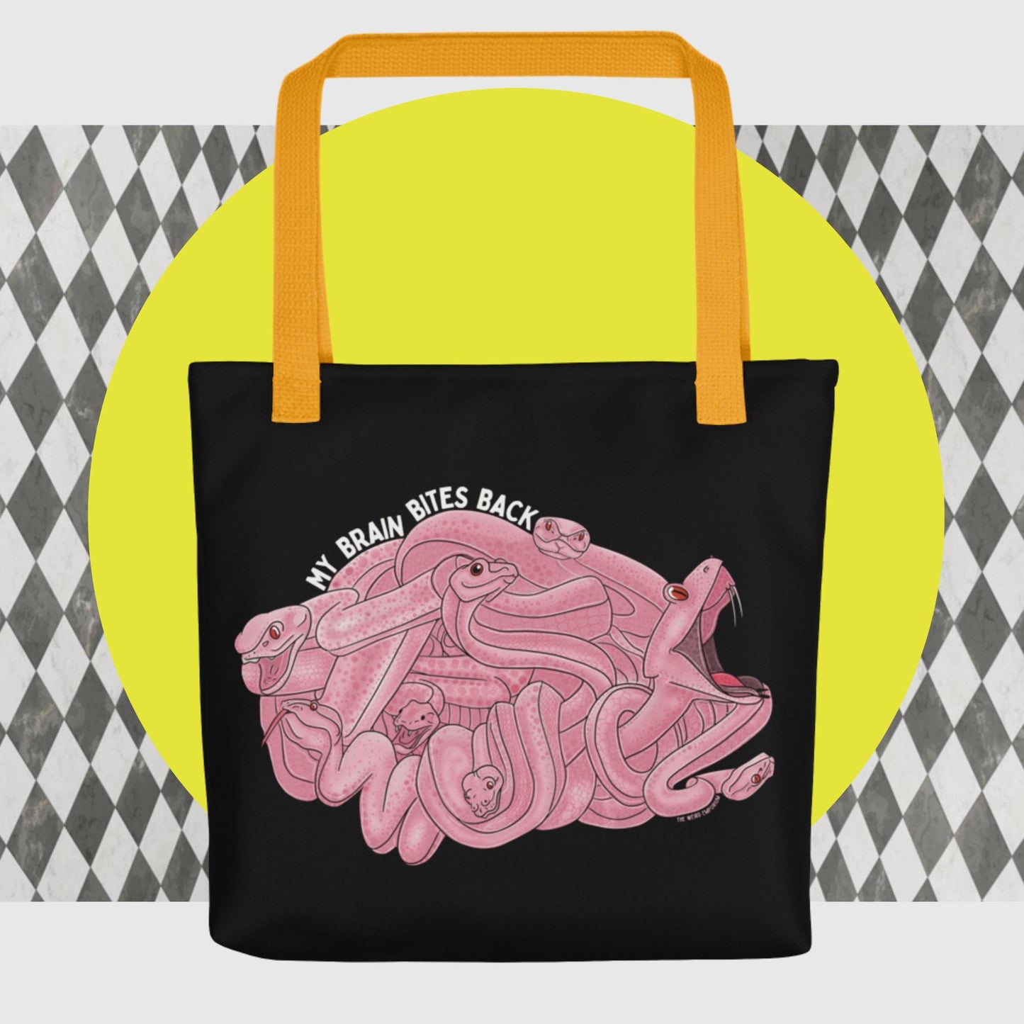 Snake Brain Tote Bag "My Brain Bites Back"