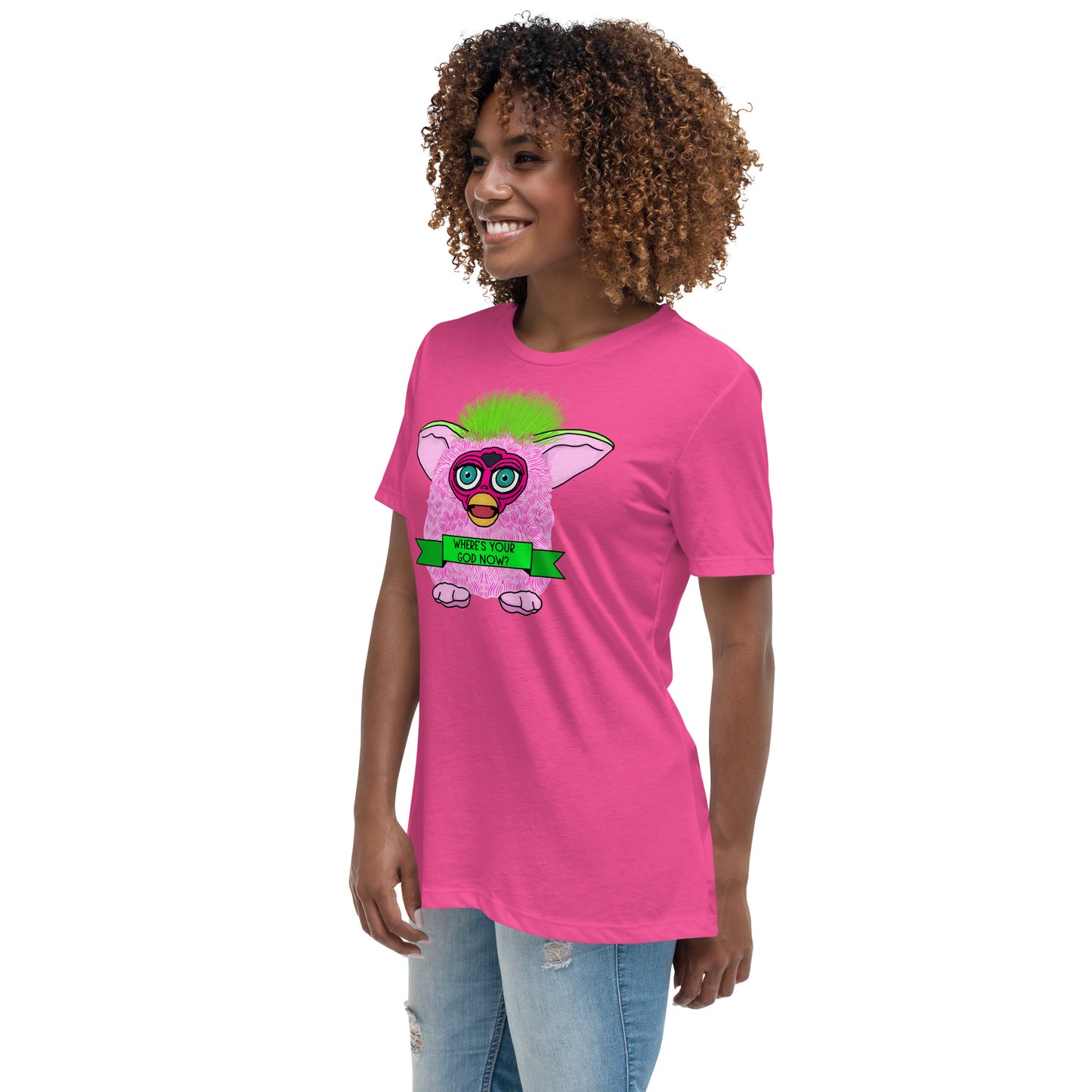 Furby - Where's Your God Now? Women's Relaxed T-Shirt