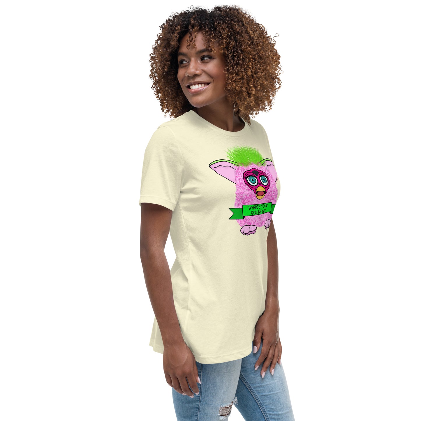Furby - Where's Your God Now? Women's Relaxed T-Shirt