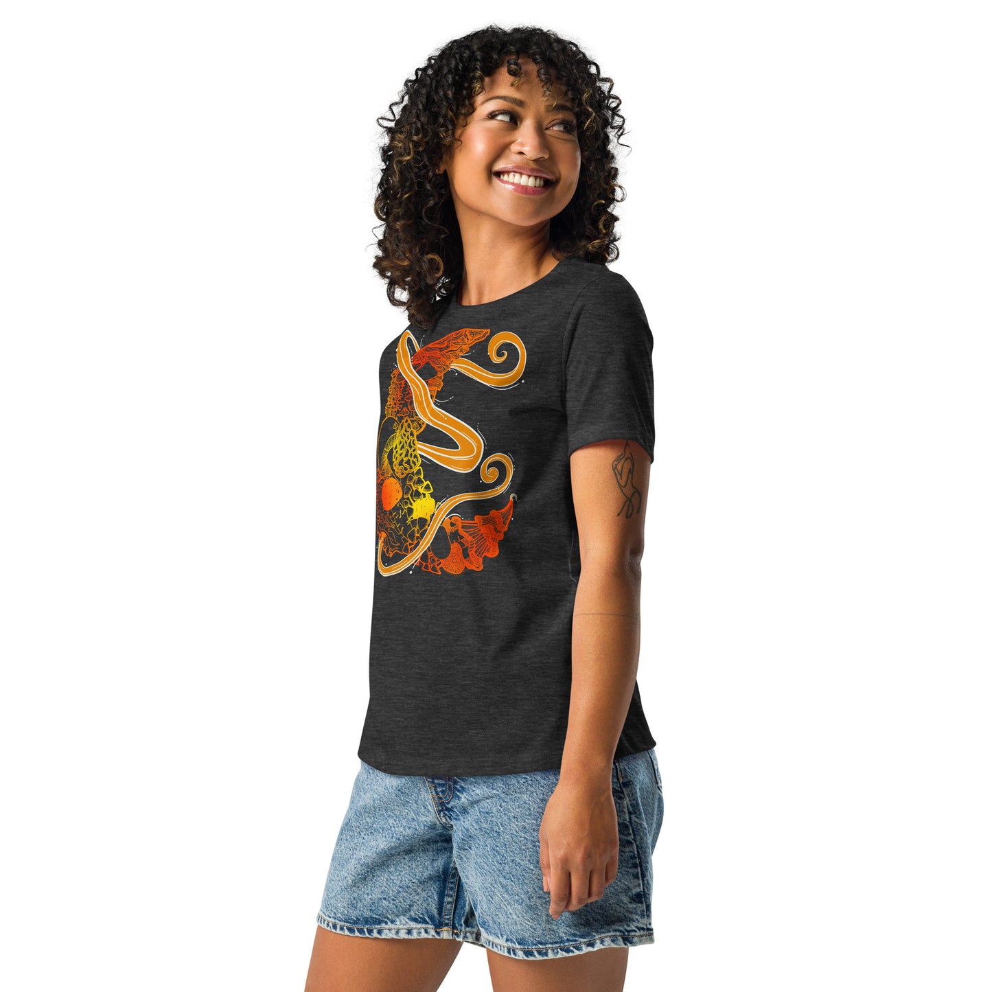 Fire Mushroom Moon Magic Women's Relaxed T-Shirt
