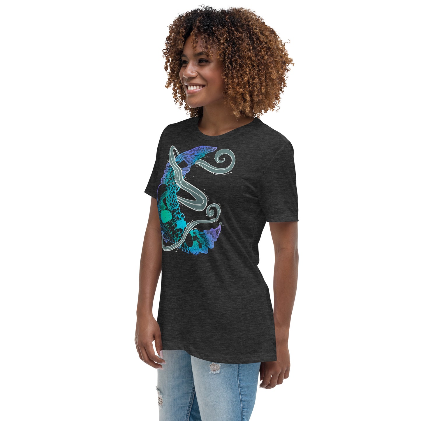 Cool Mushroom Moon Magic Women's Relaxed T-Shirt