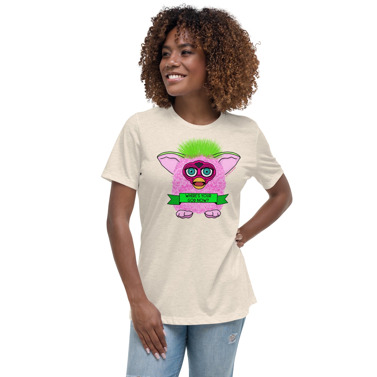 Furby - Where's Your God Now? Women's Relaxed T-Shirt