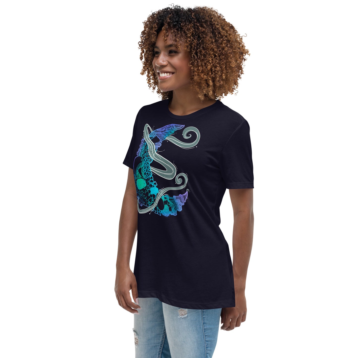 Cool Mushroom Moon Magic Women's Relaxed T-Shirt
