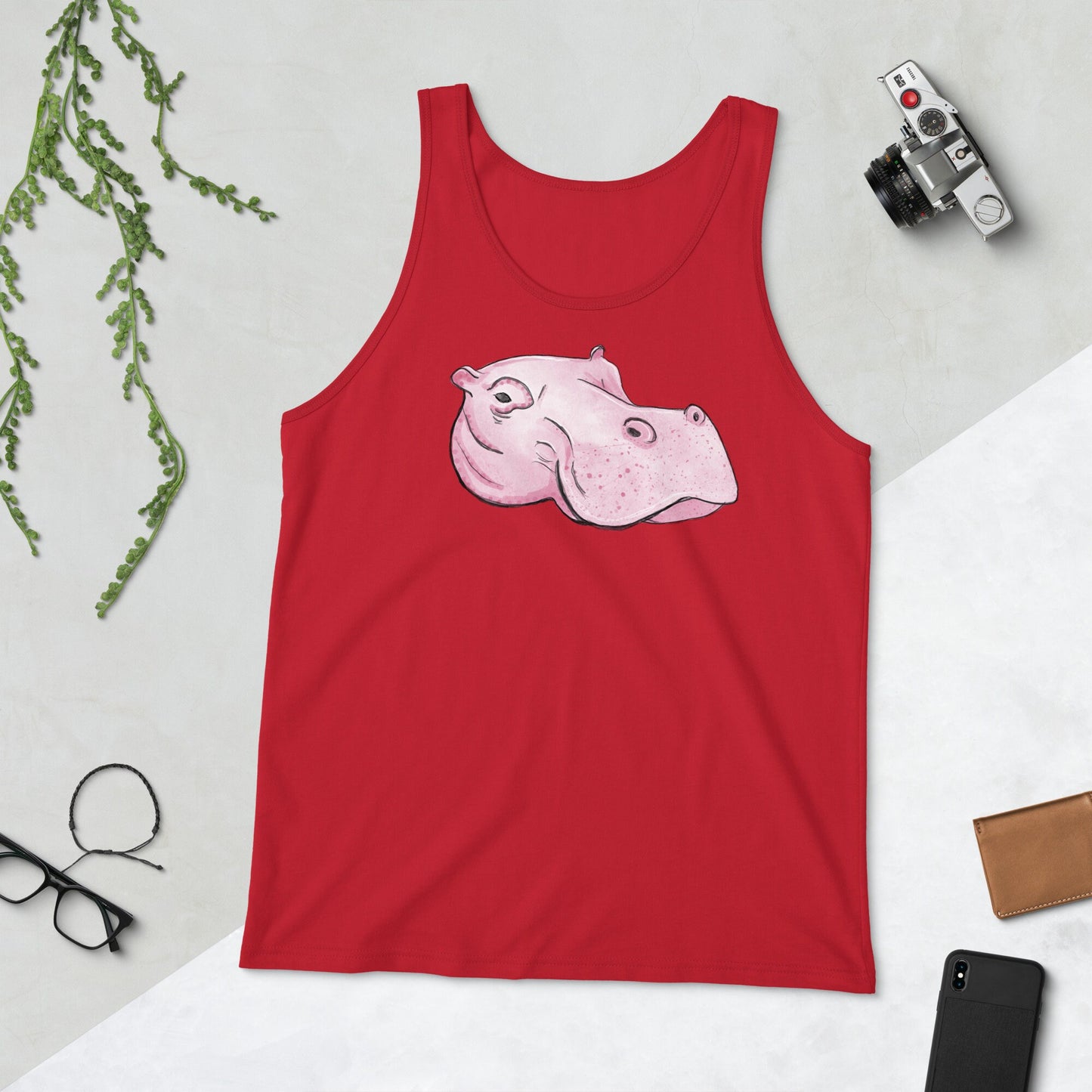 Pink Hippo Tank, Pink Hippo Shirt, Pink Tshirt, Hippo Tshirt,