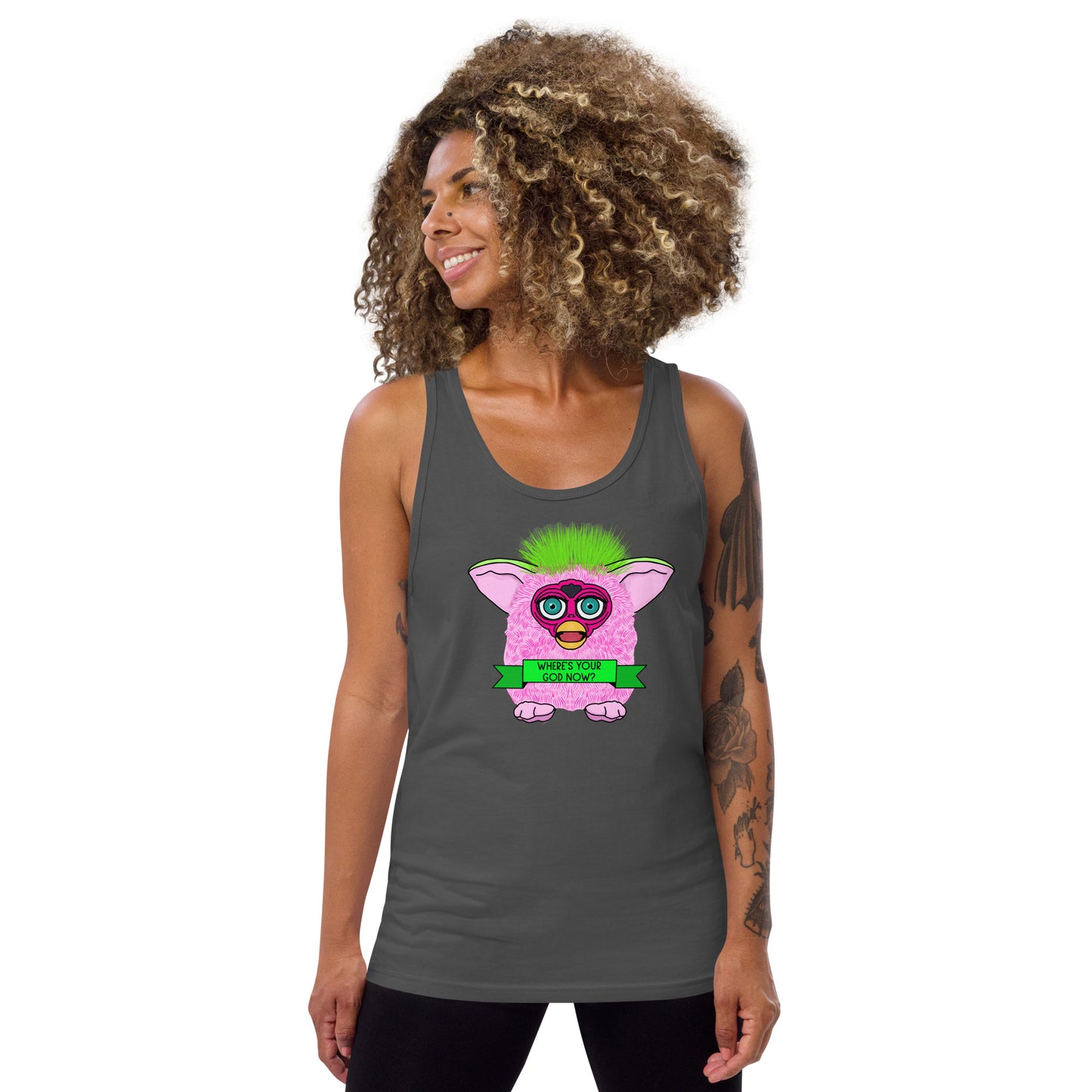 Where's Your God Now Furby Tank