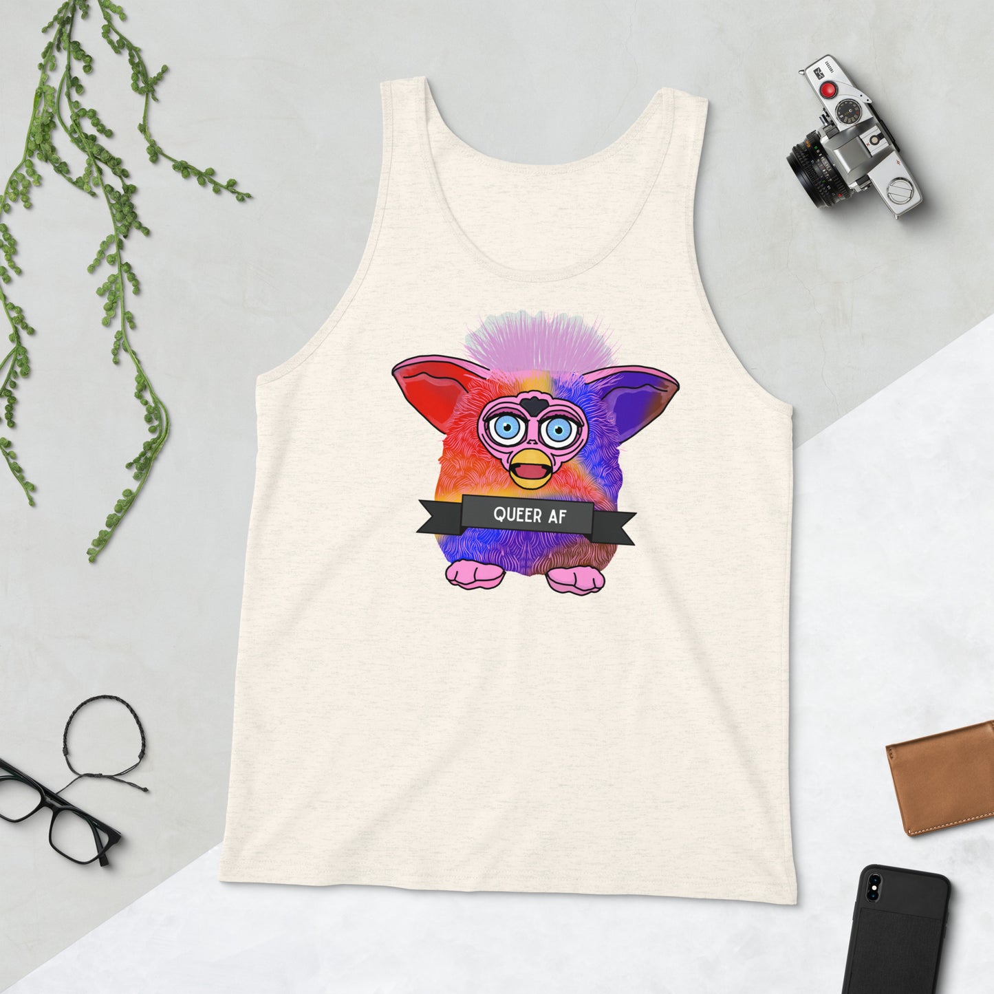 Queer AF Furby Tank Top