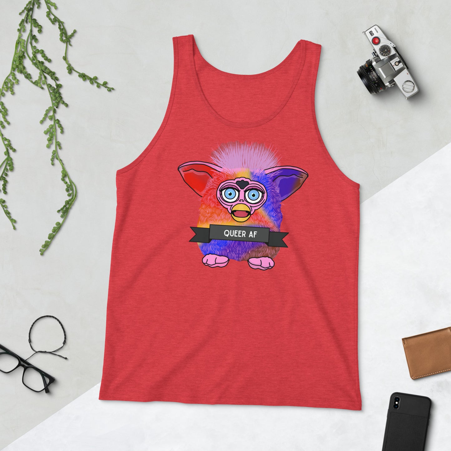Queer AF Furby Tank Top