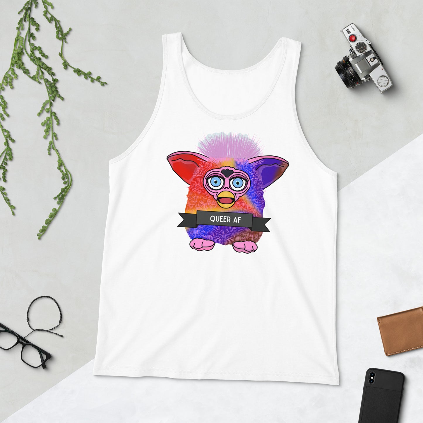 Queer AF Furby Tank Top