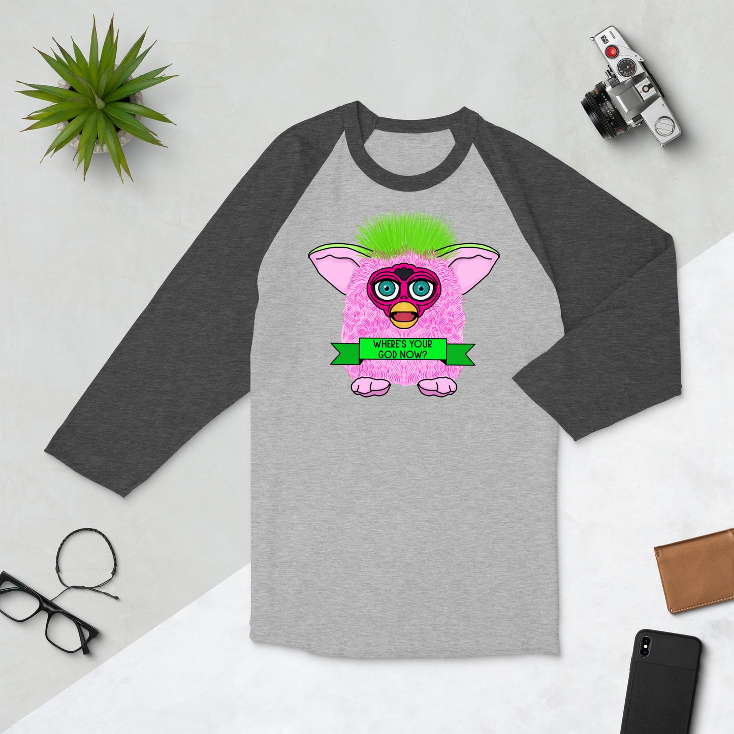 Furby - Where's your God now? Baseball Tee / Raglan