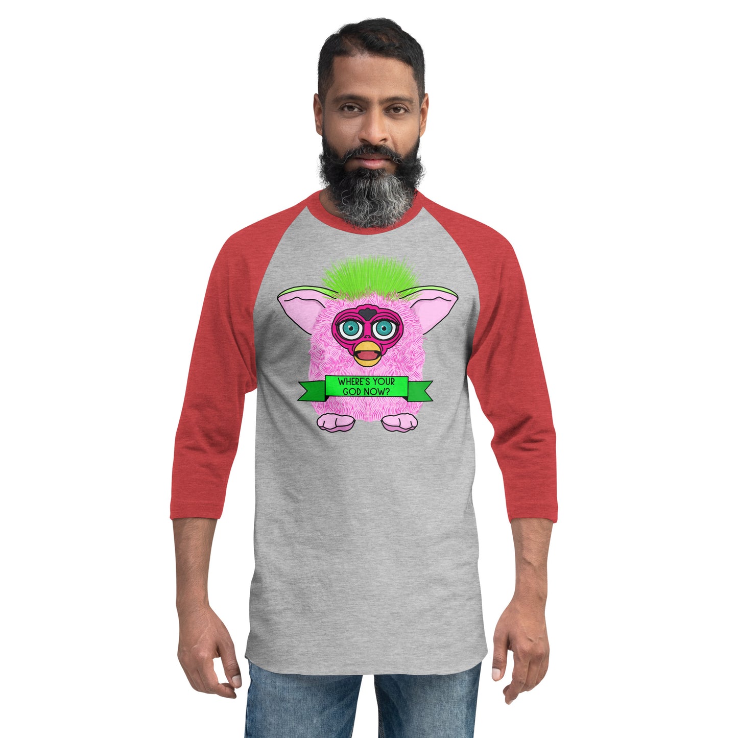 Furby - Where's your God now? Baseball Tee / Raglan