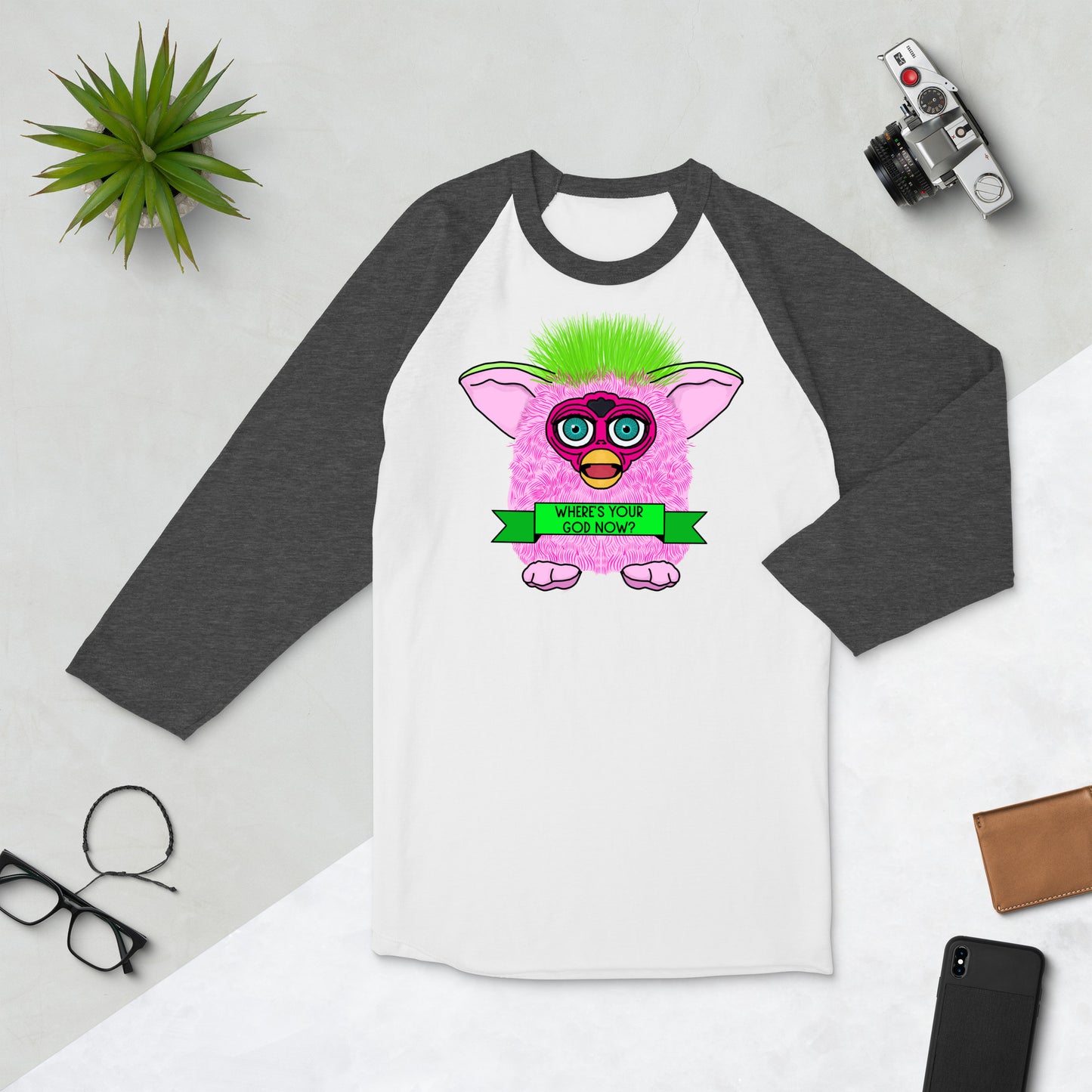 Furby - Where's your God now? Baseball Tee / Raglan
