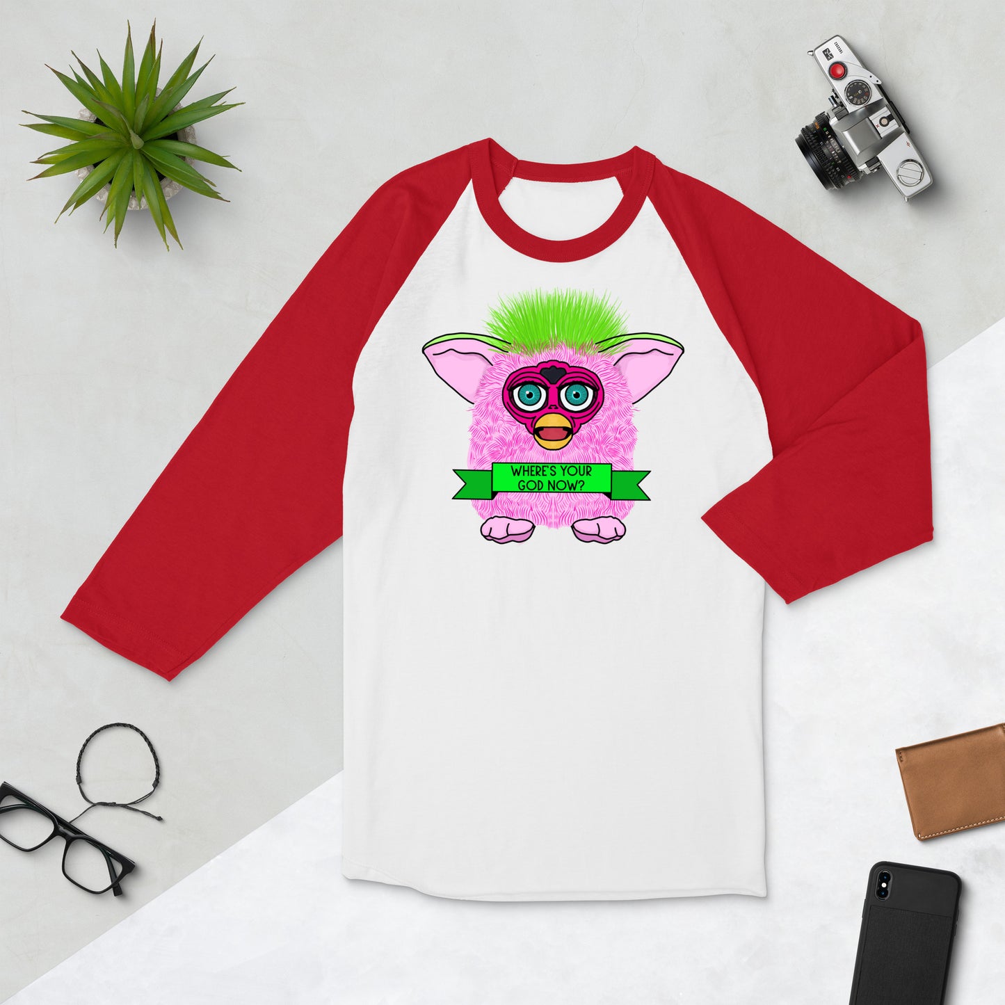 Furby - Where's your God now? Baseball Tee / Raglan