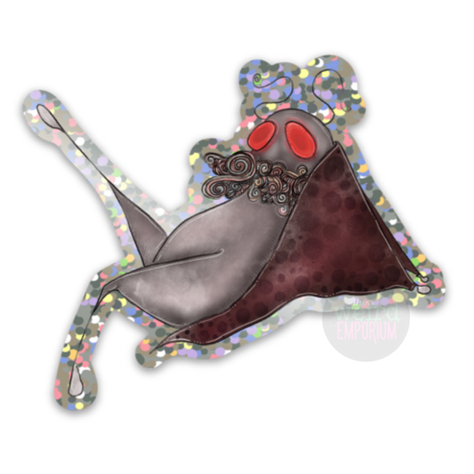 Mothman Glitter Sticker