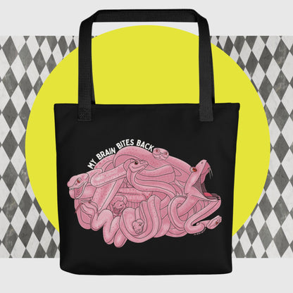 Snake Brain Tote Bag "My Brain Bites Back"