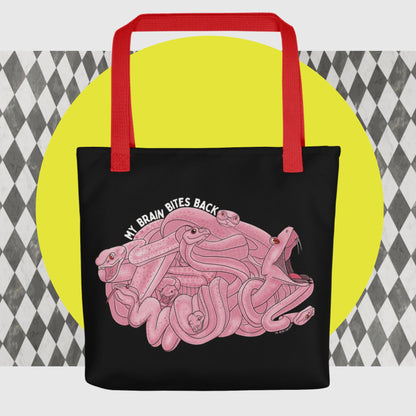 Snake Brain Tote Bag "My Brain Bites Back"