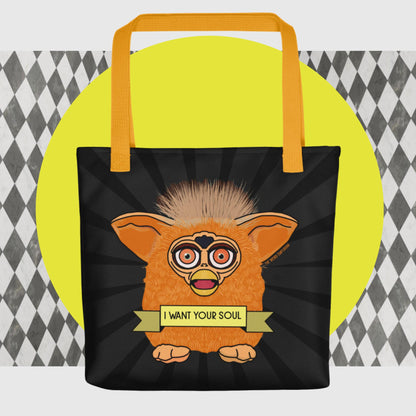 I want your soul Furby Tote Bag