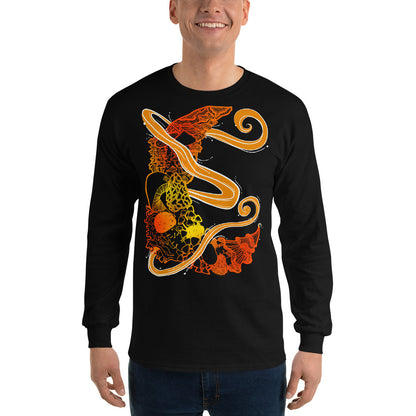 Fire Mushroom Moon Magic Long Sleeve Shirt