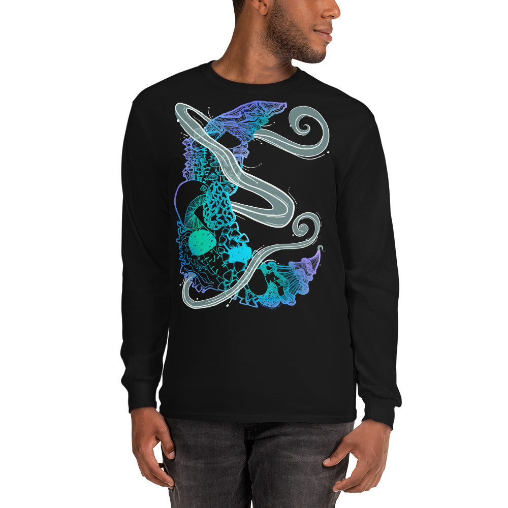 Cool Mushroom Moon Magic Long Sleeve Shirt