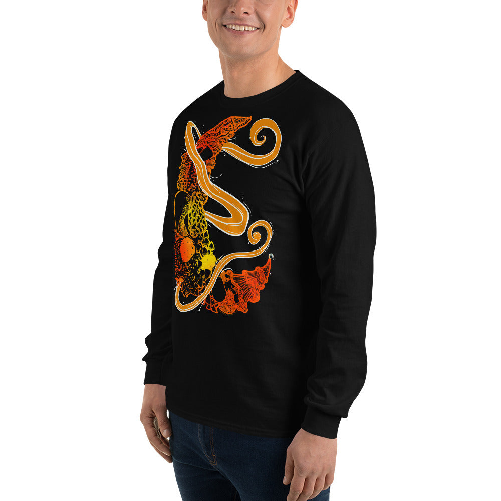 Fire Mushroom Moon Magic Long Sleeve Shirt