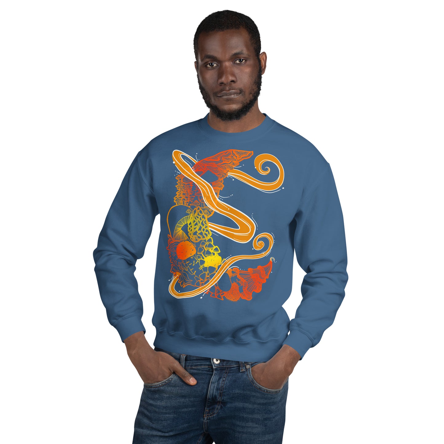 Fire Mushroom Moon Magic Unisex Sweatshirt