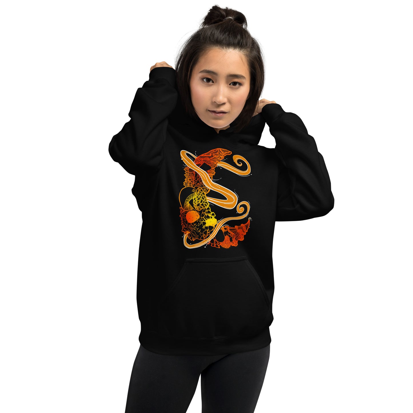 Fire Mushroom Moon Magic Unisex Hoodie