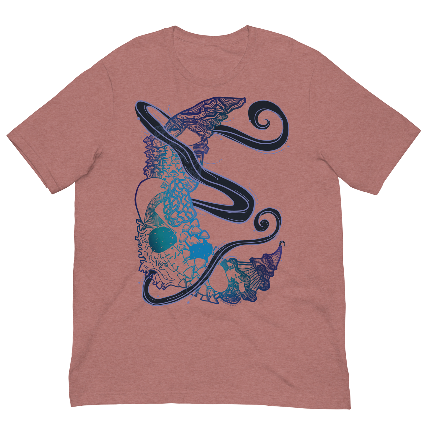 Dark Blue Mushroom Tshirt