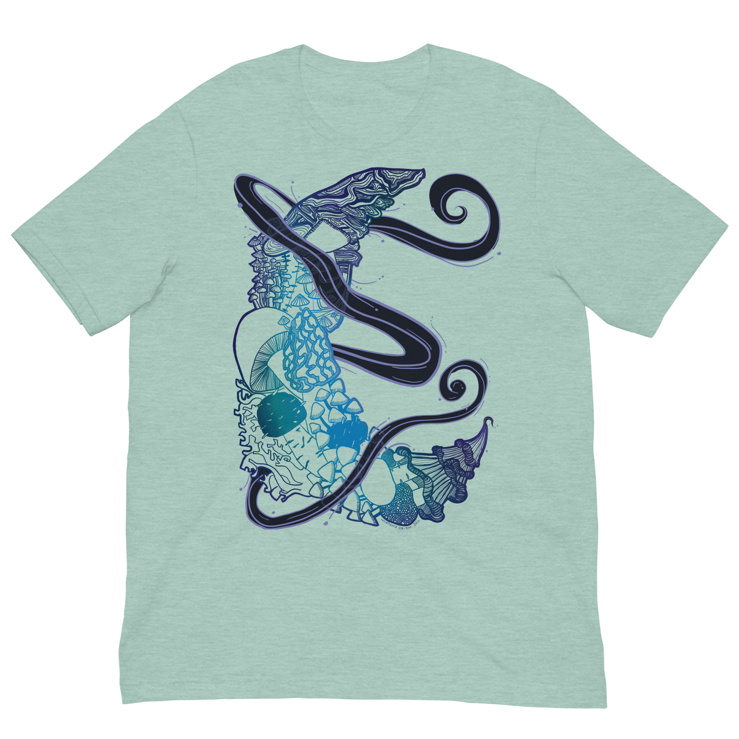 Dark Blue Mushroom Tshirt