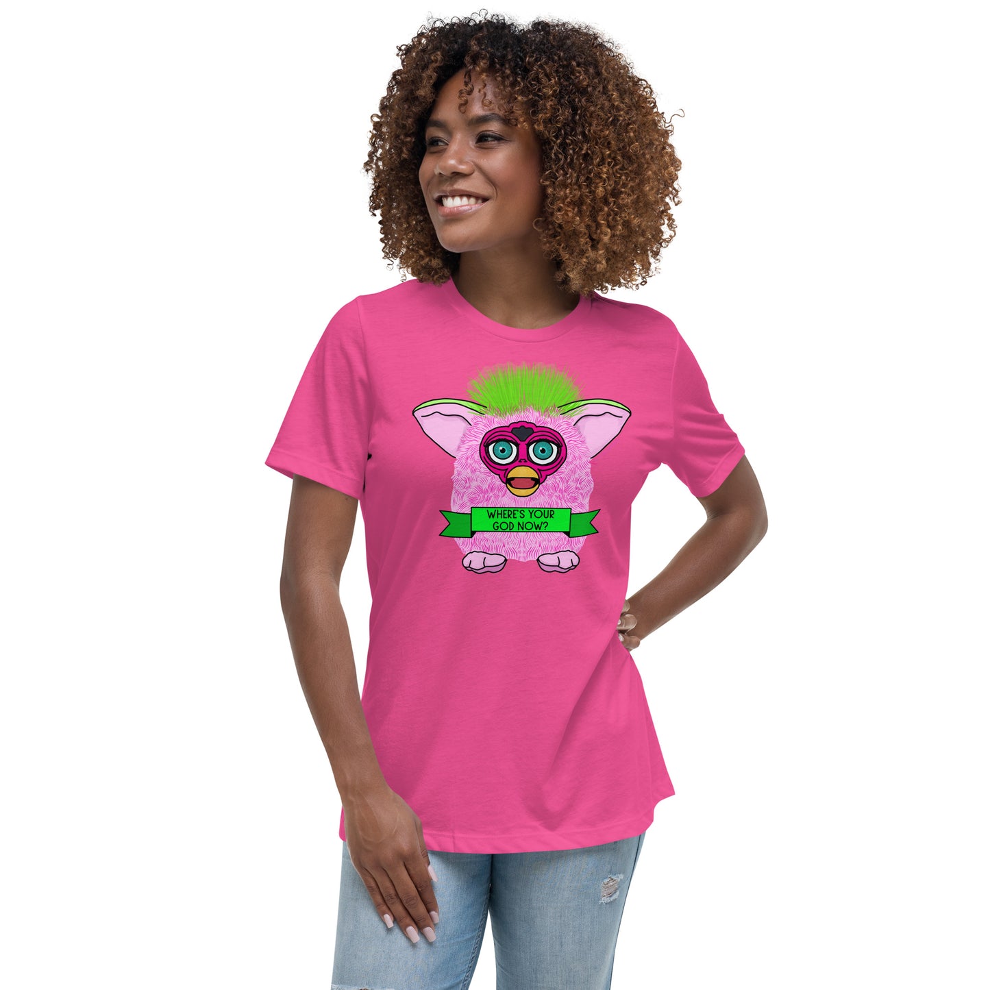 Furby - Where's Your God Now? Women's Relaxed T-Shirt