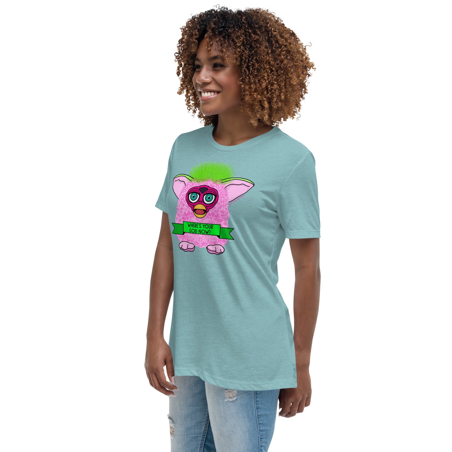 Furby - Where's Your God Now? Women's Relaxed T-Shirt