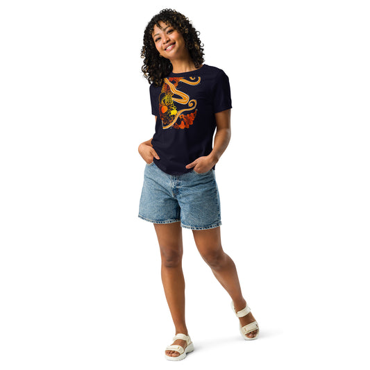 Fire Mushroom Moon Magic Women's Relaxed T-Shirt
