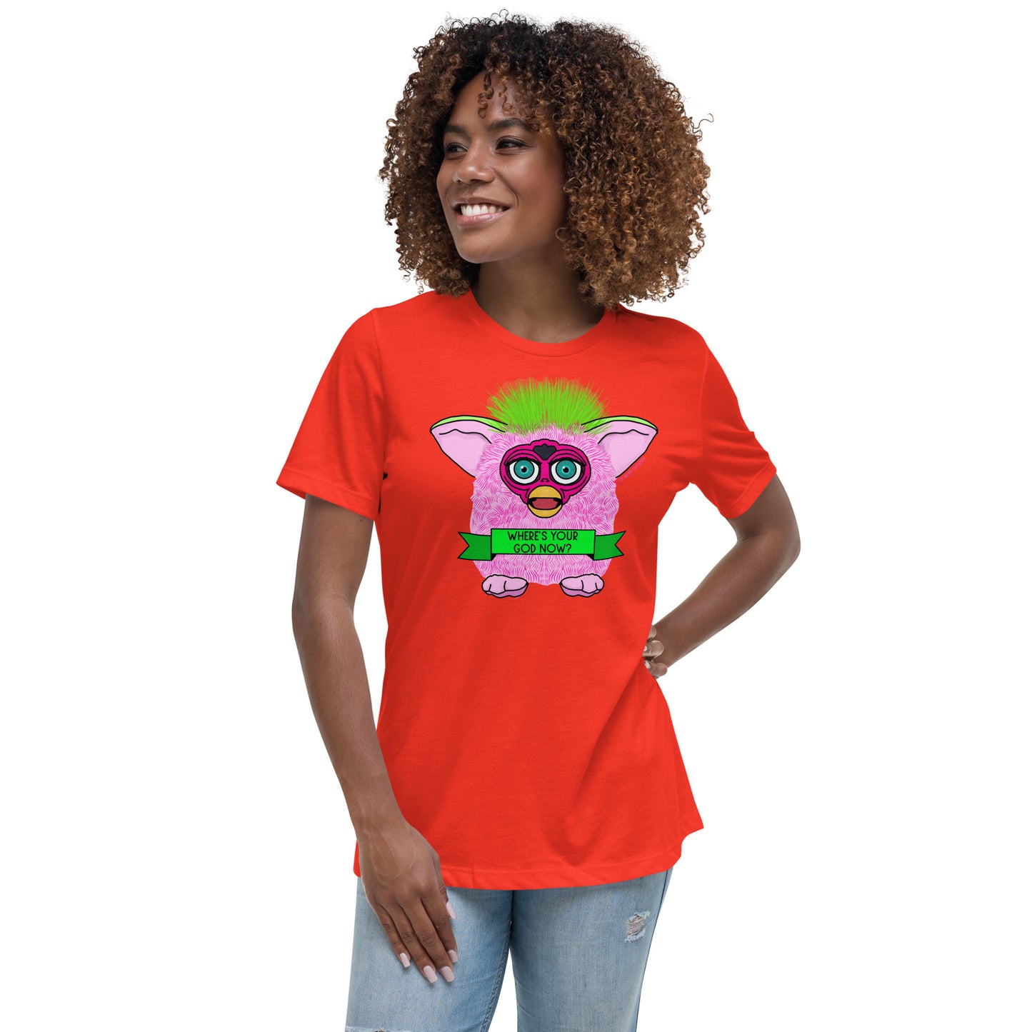Furby - Where's Your God Now? Women's Relaxed T-Shirt