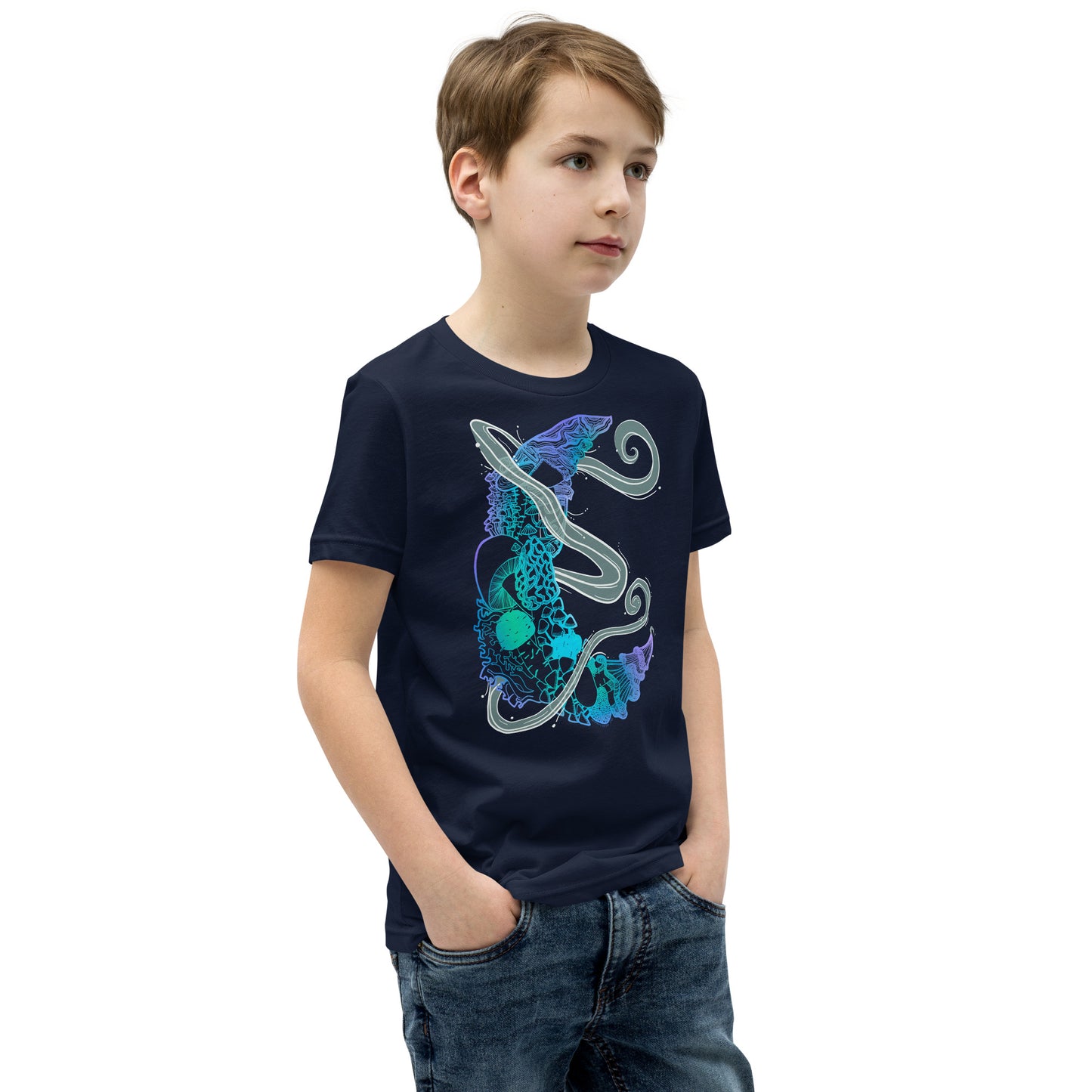 Cool Mushroom Moon Magic Youth Short Sleeve T-Shirt