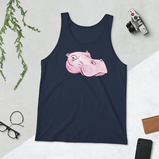 Pink Hippo Tank, Pink Hippo Shirt, Pink Tshirt, Hippo Tshirt,