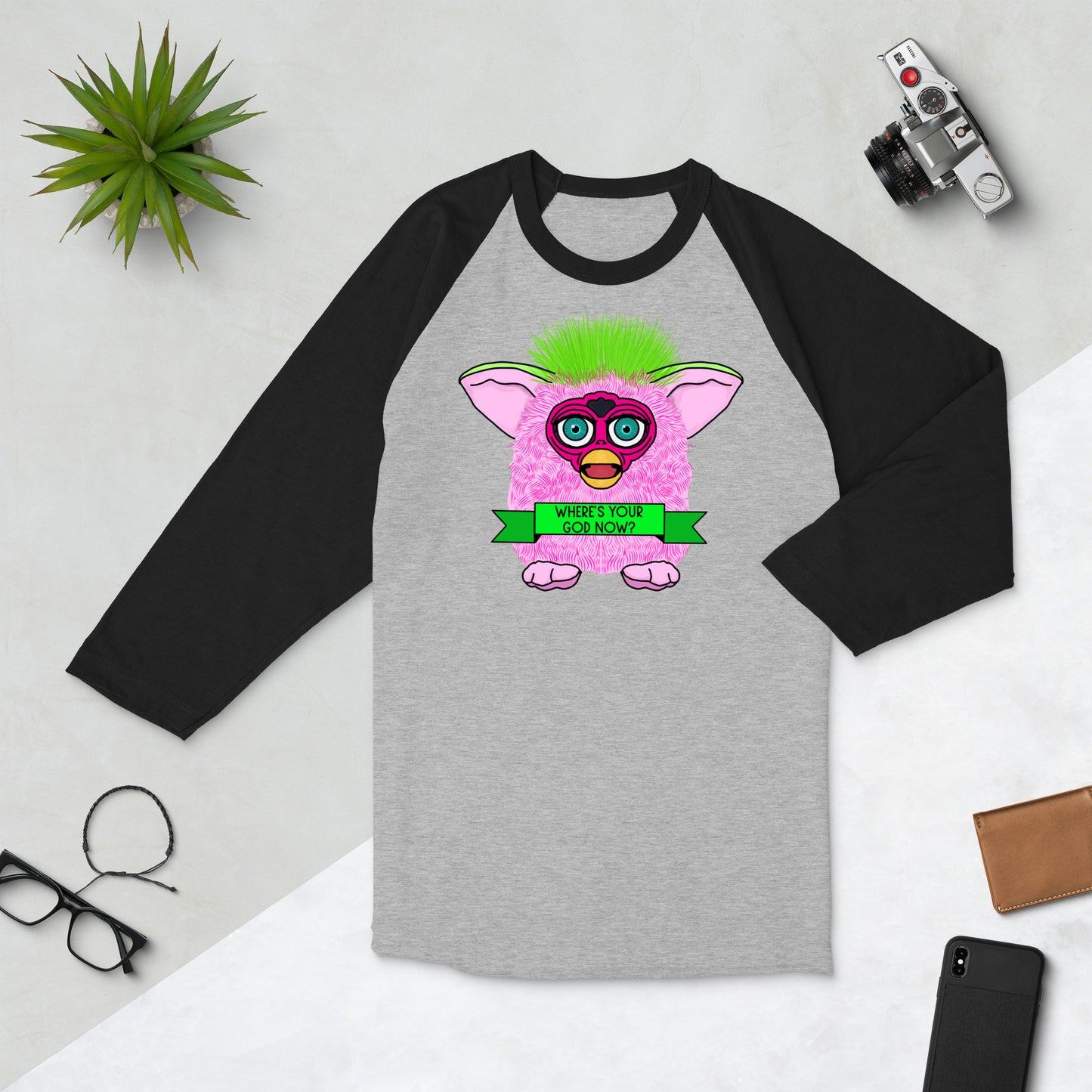 Furby - Where's your God now? Baseball Tee / Raglan